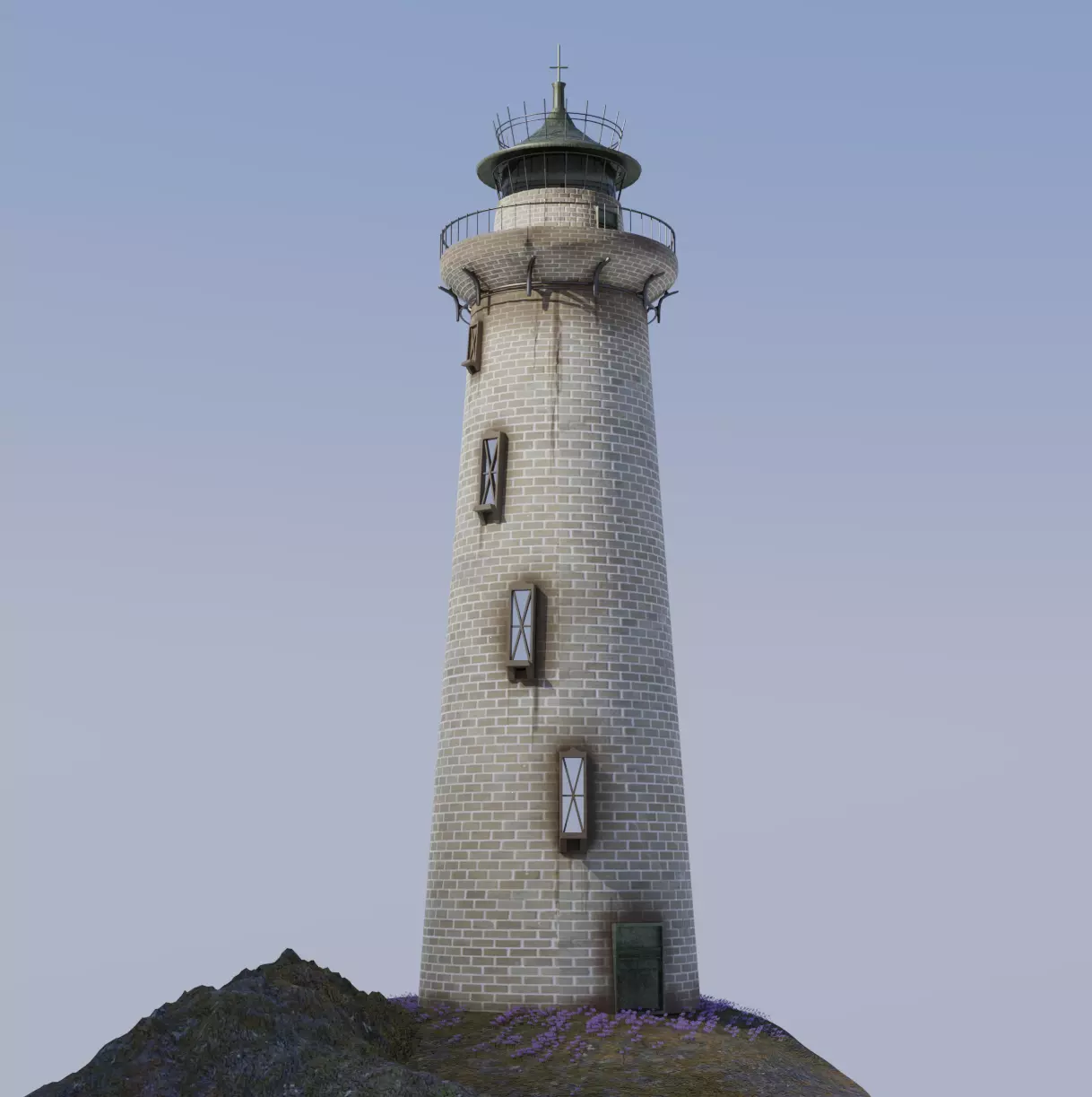 Lighthouse on island 3D model_0