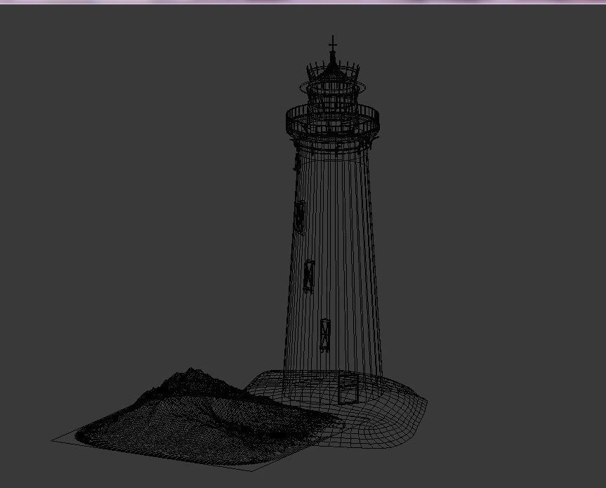 Lighthouse on island 3D model_10