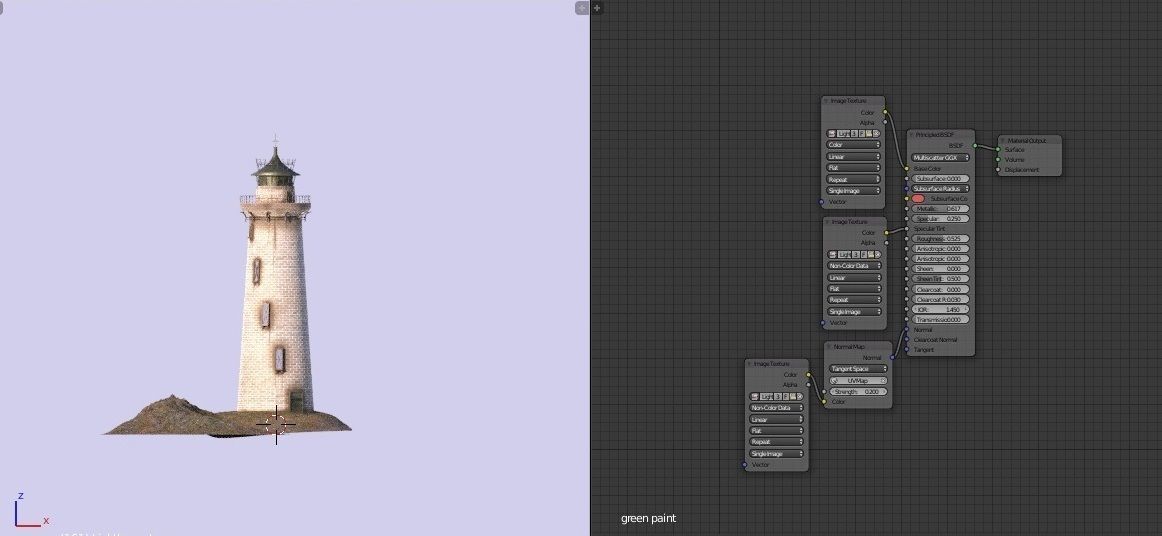 Lighthouse on island 3D model_9