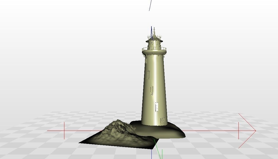 Lighthouse on island 3D model_13