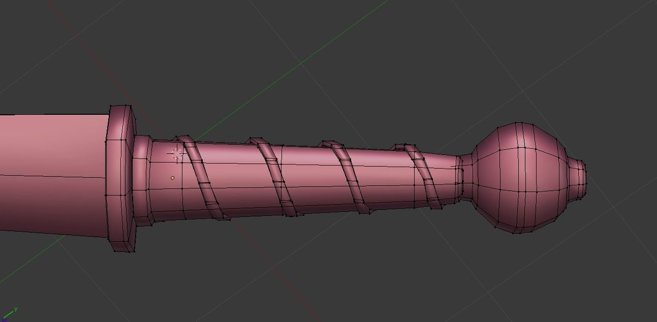 Curved Falchion Blade Low-poly 3D model_12