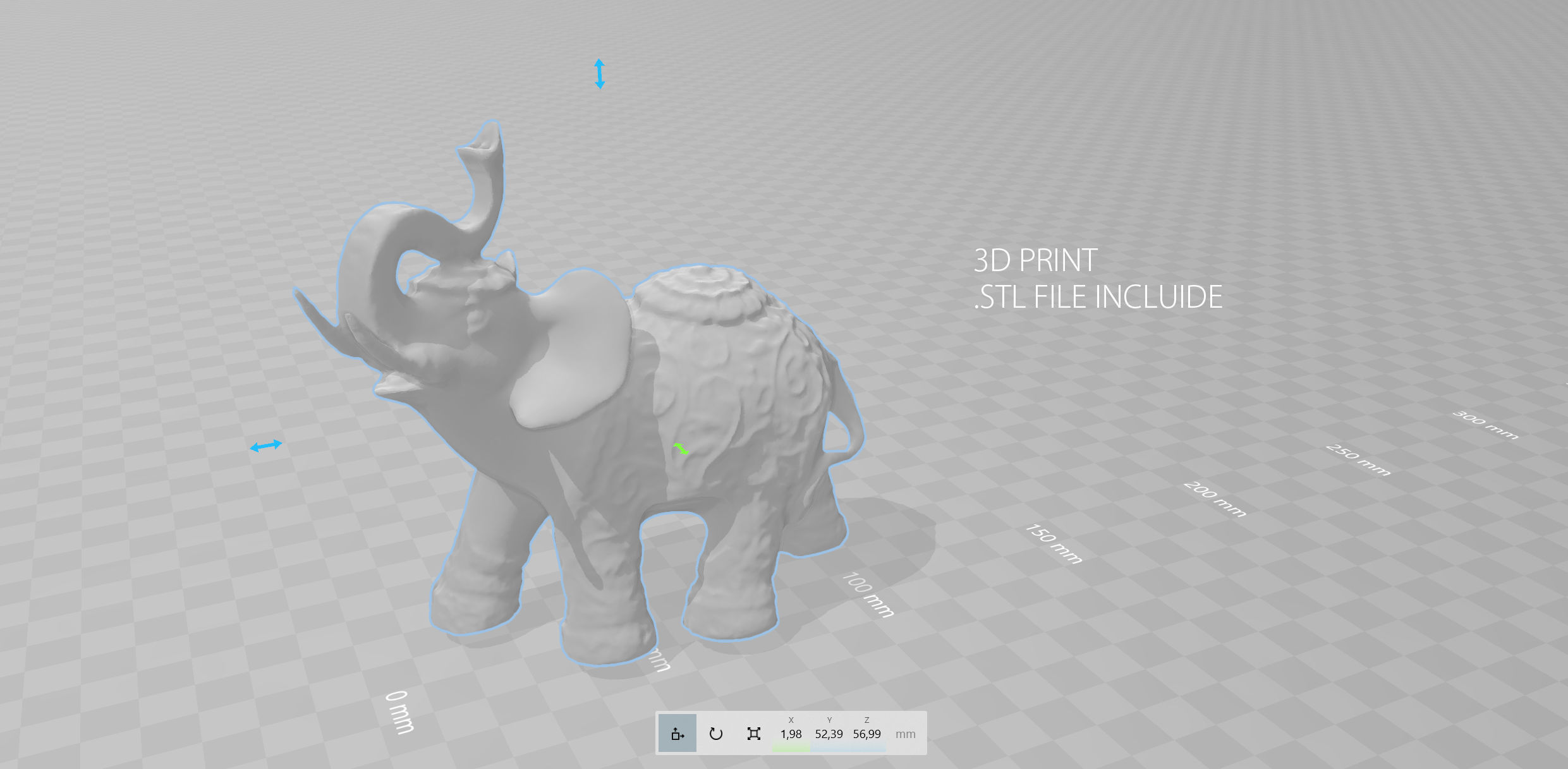 Gold Elephant Low-poly 3D model_6