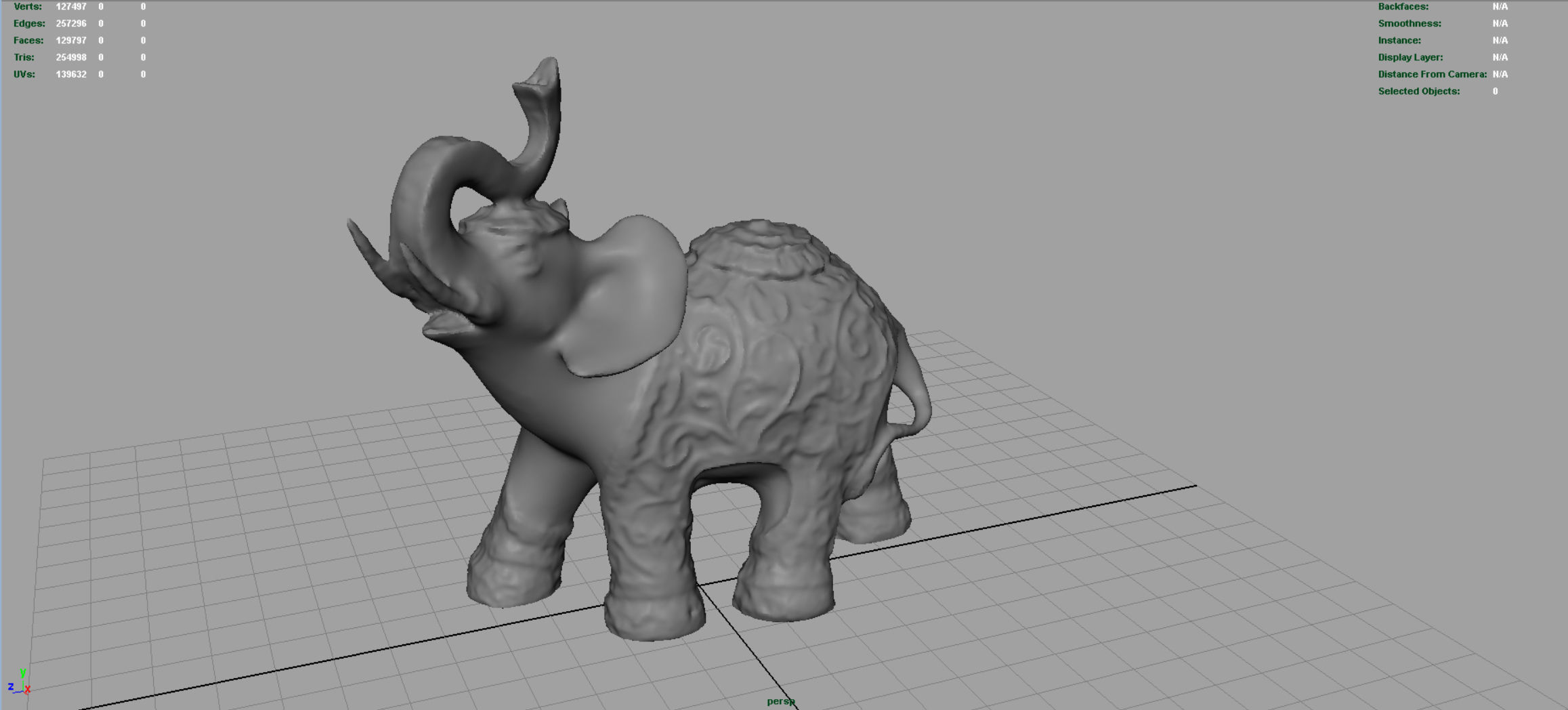 Gold Elephant Low-poly 3D model_3