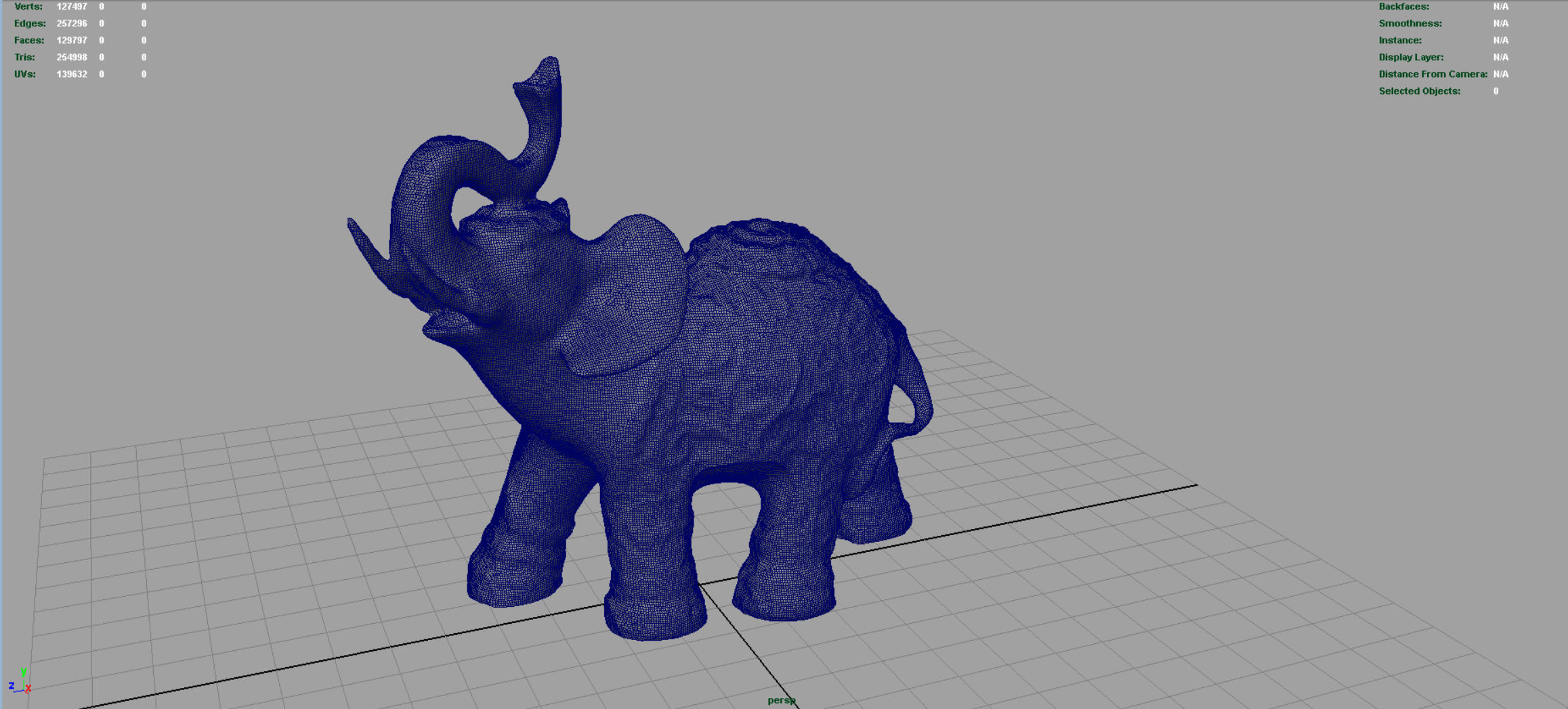 Gold Elephant Low-poly 3D model_4
