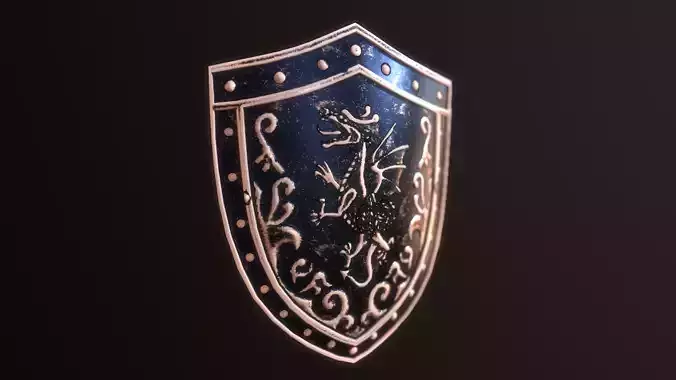 Shield Dragon Low-poly 3D model