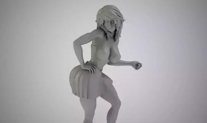 Girl Posing in Short Skirt