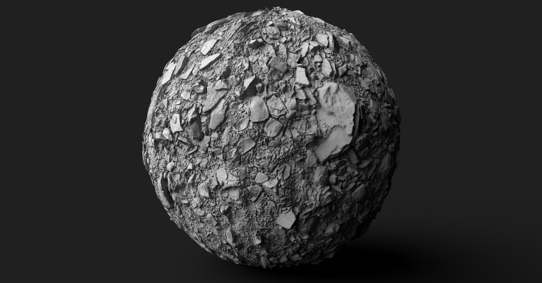 PBR Scanned Large Stone Soil Texture_1