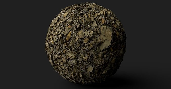 PBR Scanned Large Stone Soil Texture