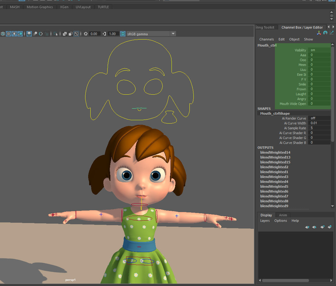 Cartoon Little Girl Rigged 3D model_31