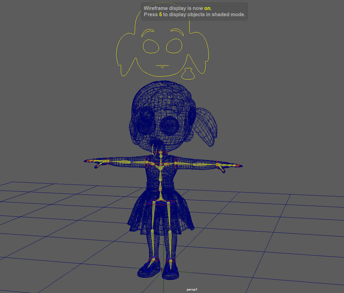 Cartoon Little Girl Rigged 3D model_27