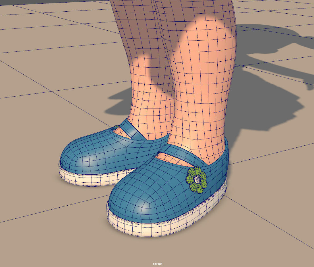 Cartoon Little Girl Rigged 3D model_38