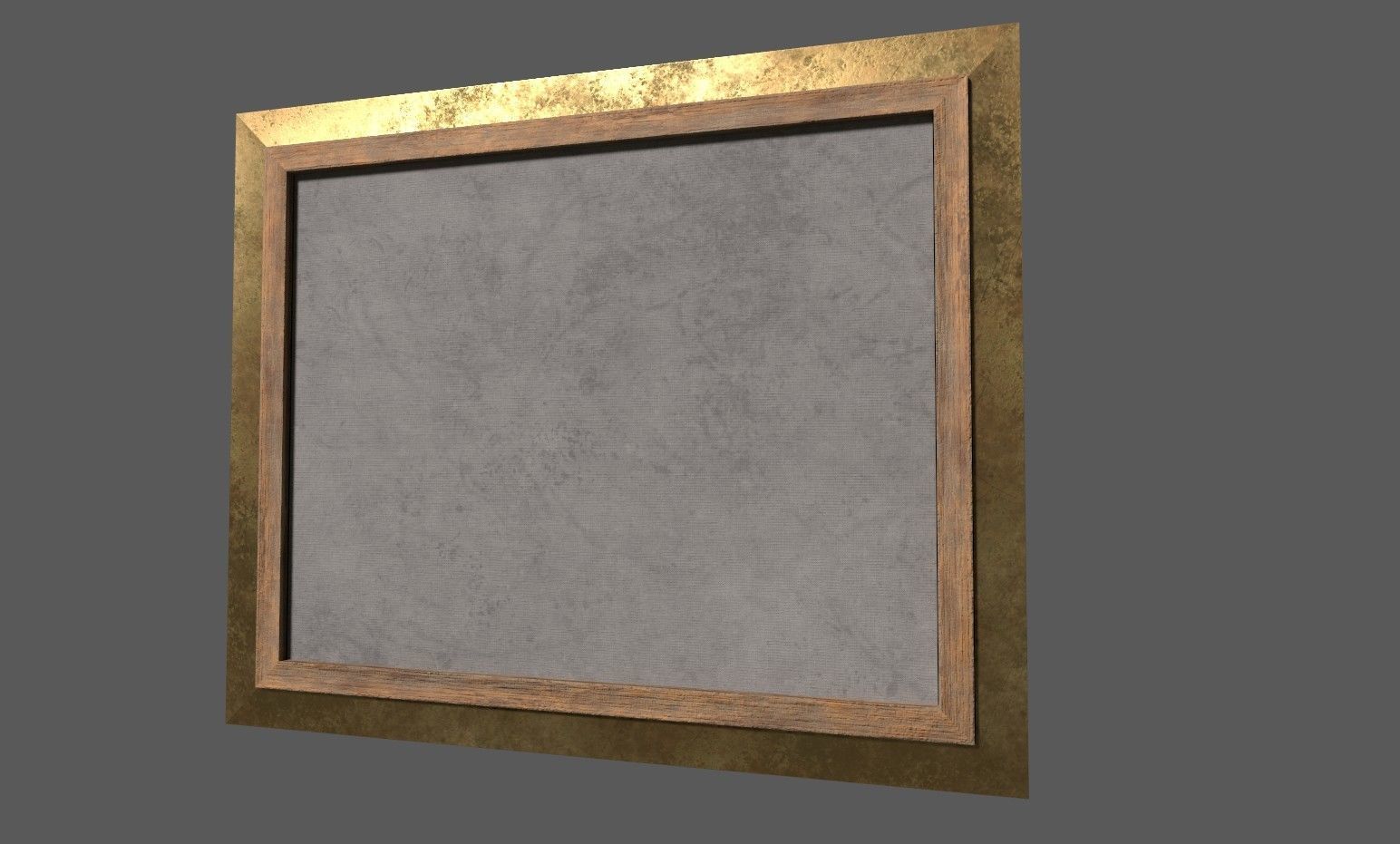Bronze Frame with Stretcher and Van Gogh Oil Painting Low-poly 3D model_5