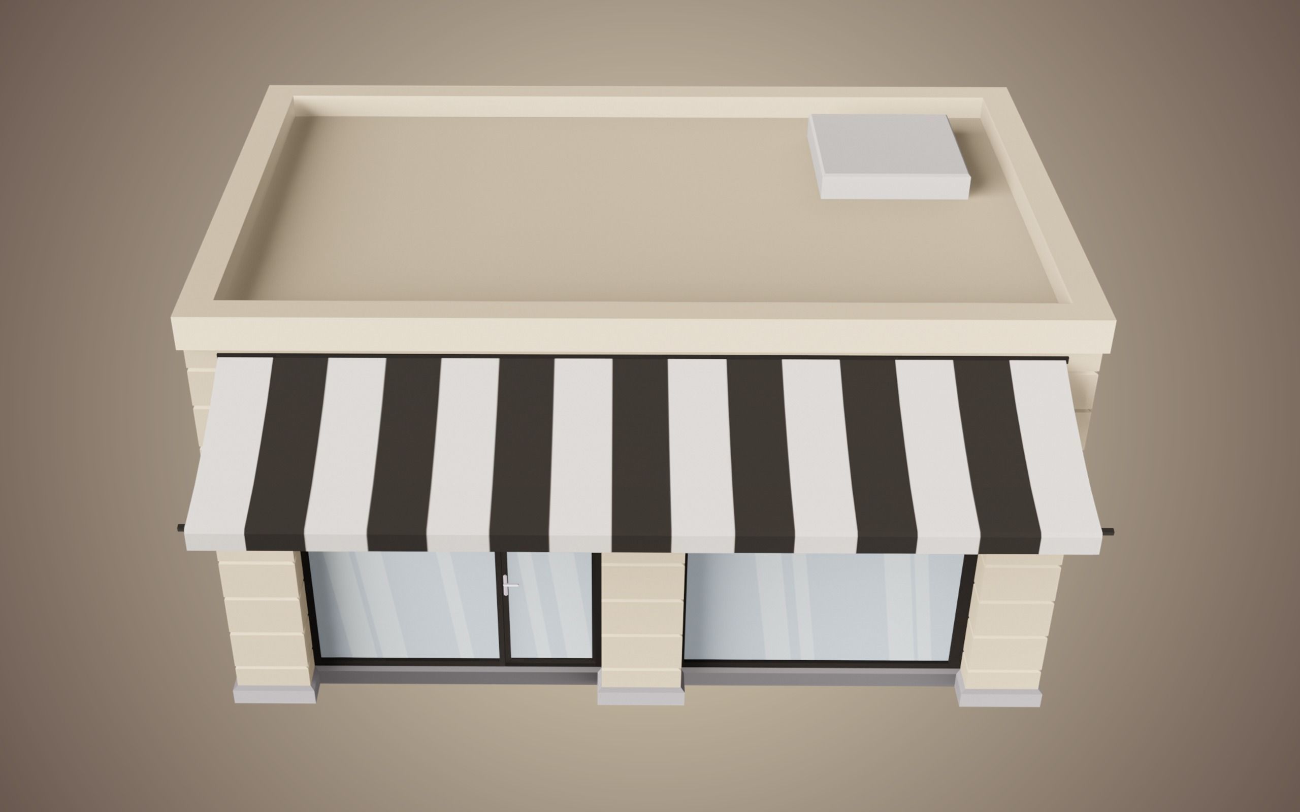 Coffee Shop Low Poly 01 Low-poly 3D model_4