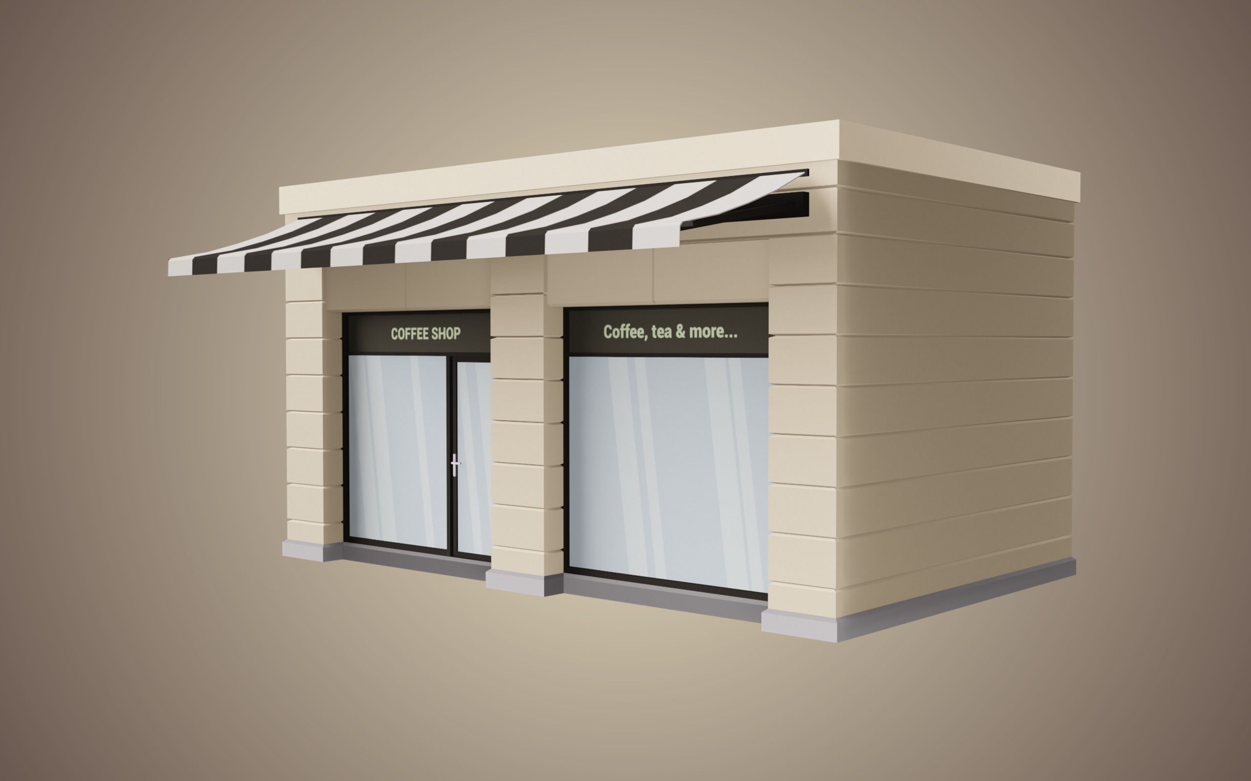 Coffee Shop Low Poly 01 Low-poly 3D model_2