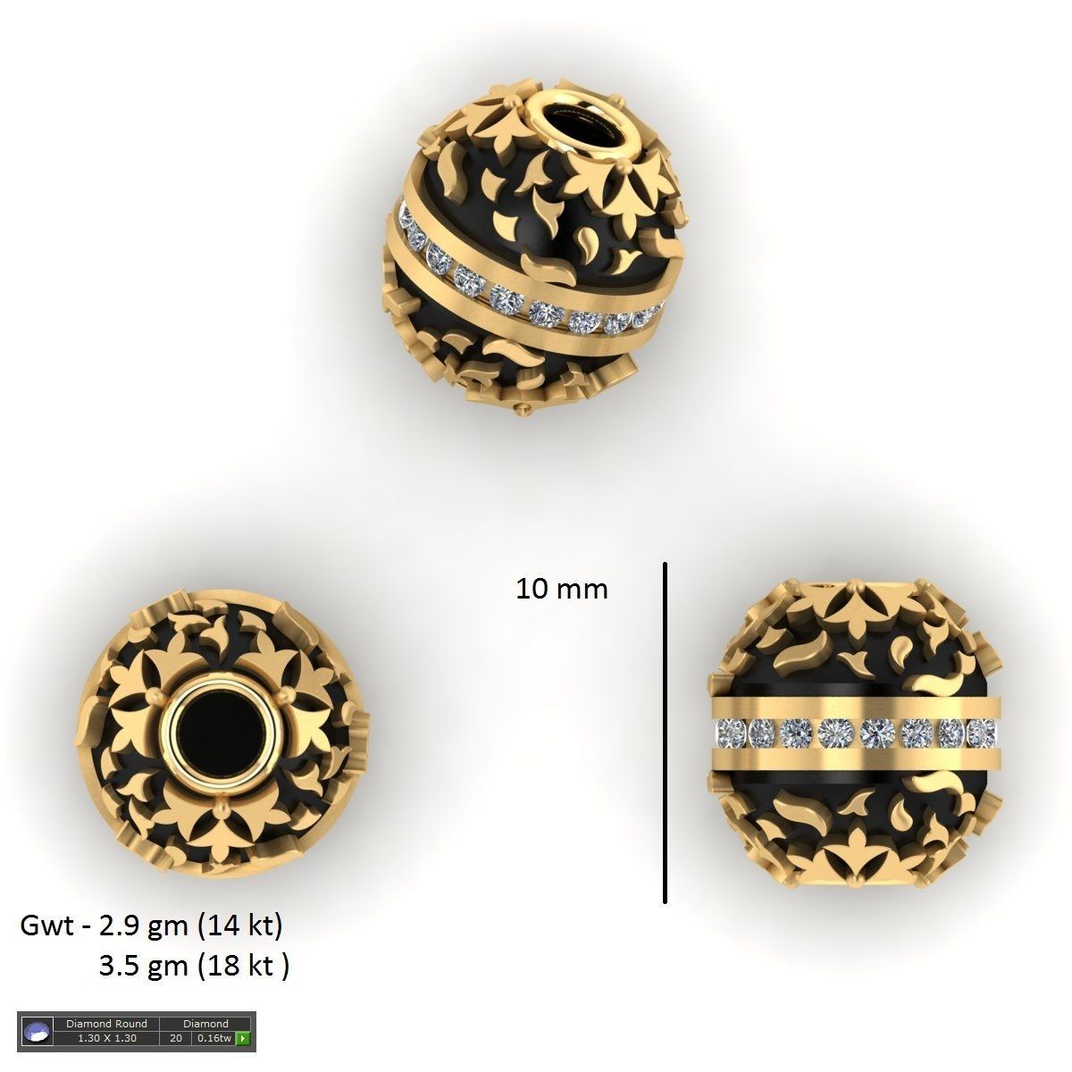 100 Balls Beeds Para 3dm stl print model bulk collection  3D print model_89