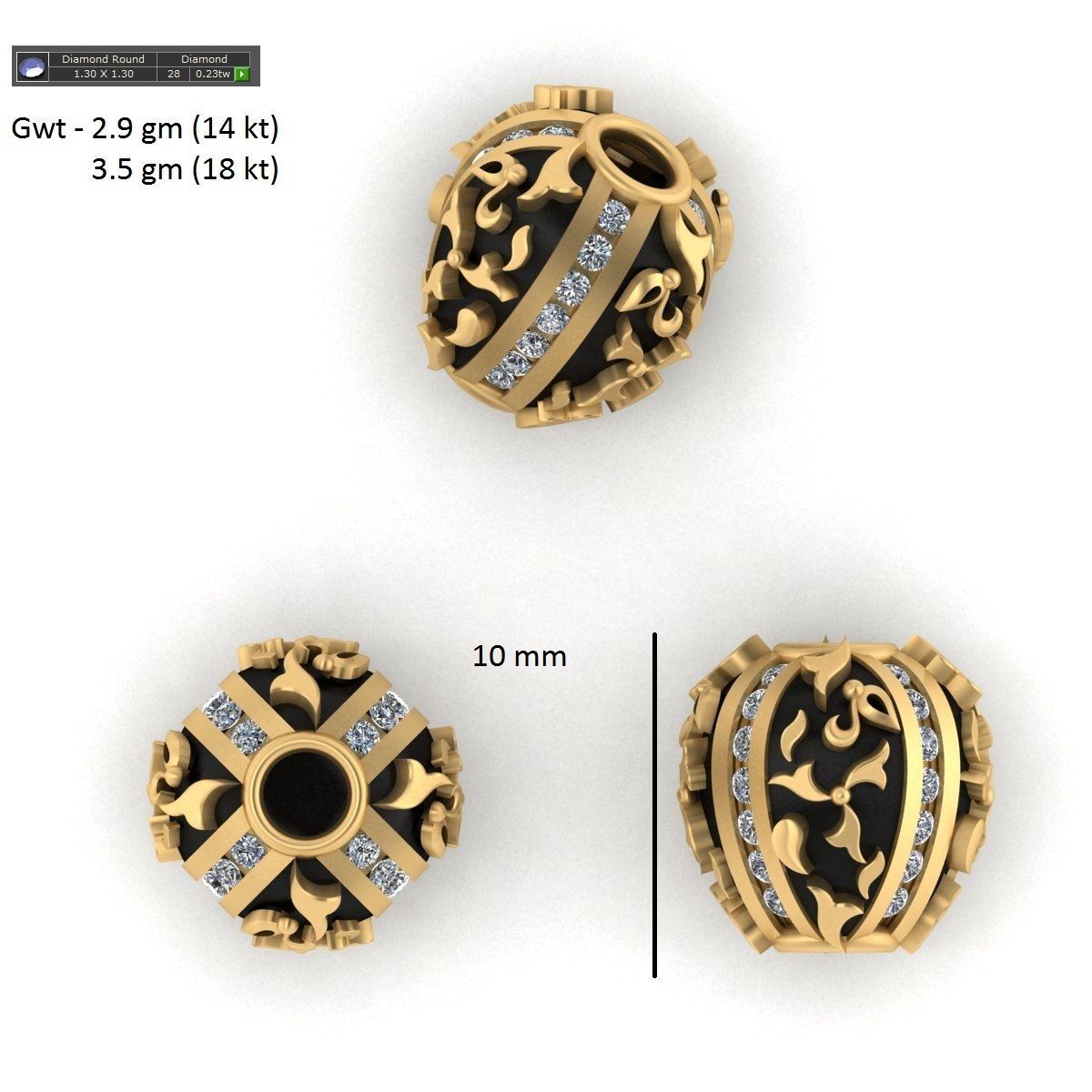 100 Balls Beeds Para 3dm stl print model bulk collection  3D print model_93