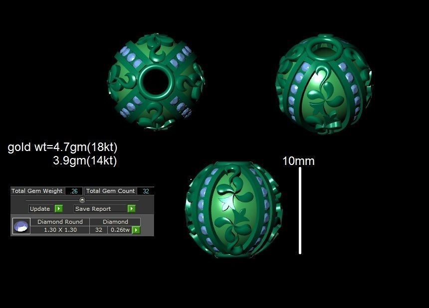 100 Balls Beeds Para 3dm stl print model bulk collection  3D print model_144