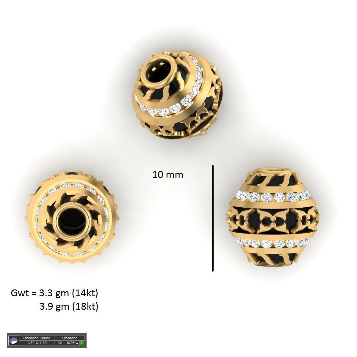 100 Balls Beeds Para 3dm stl print model bulk collection  3D print model_114