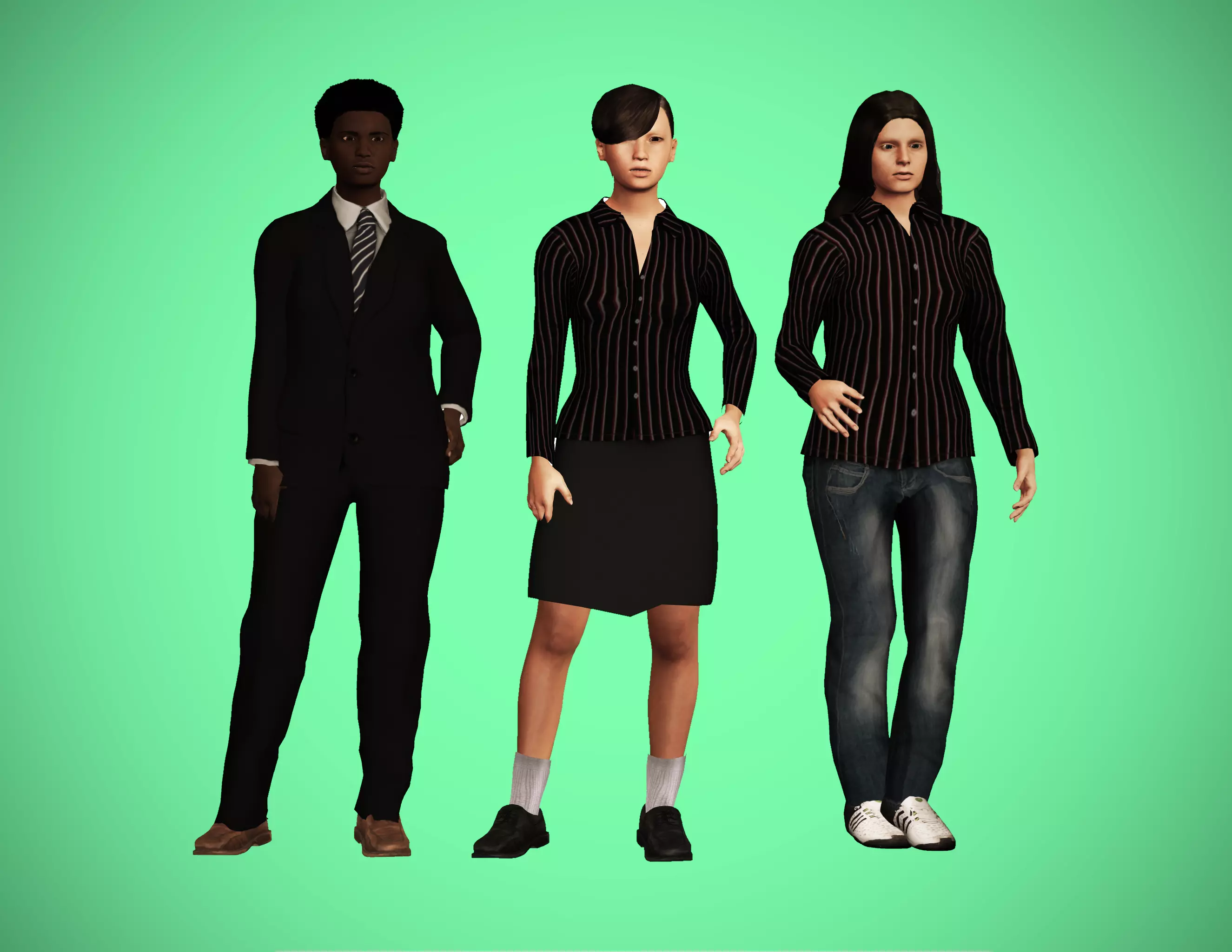 Businesswoman characters pack Free low-poly 3D model