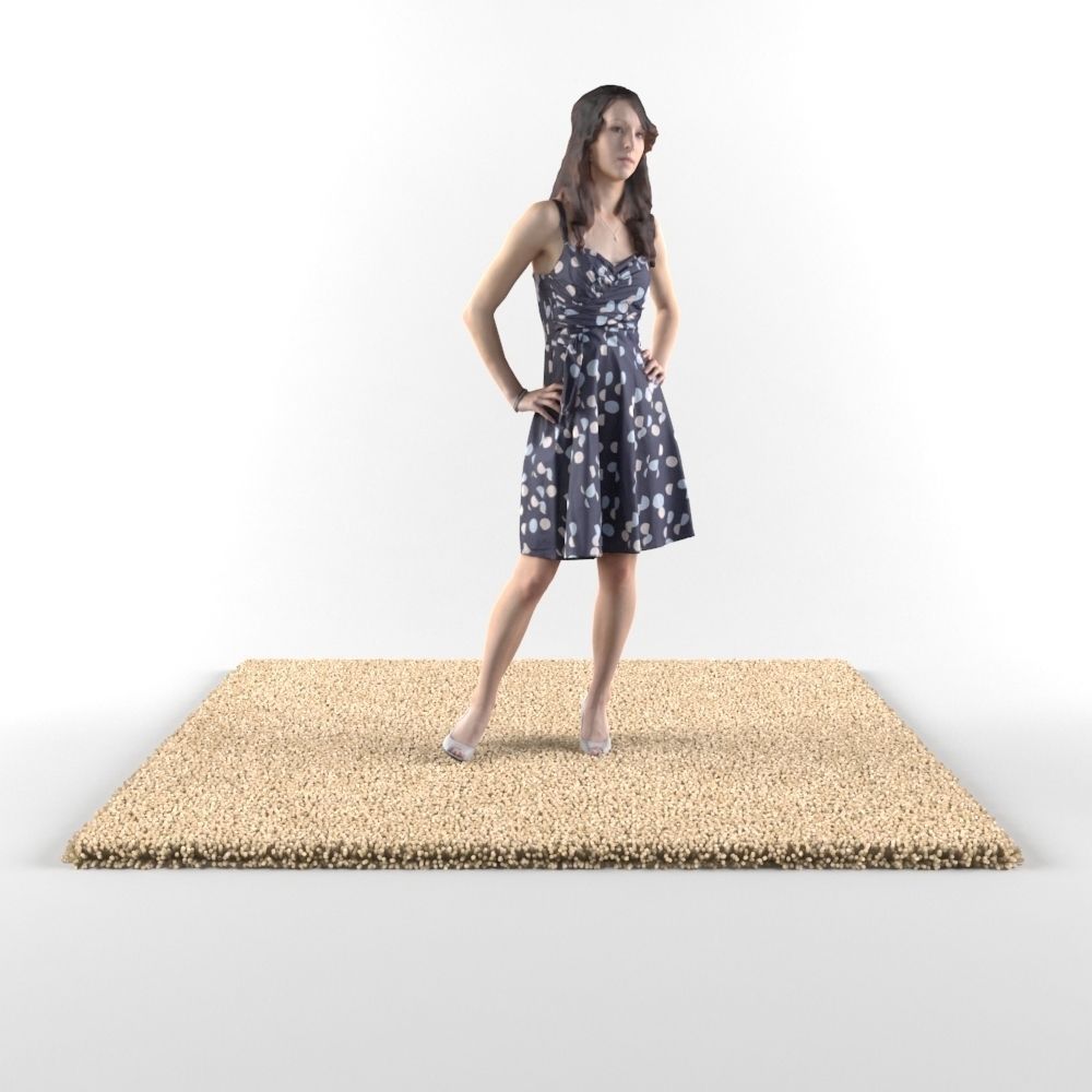 Carpets woman in dress on carpet 3D model_2