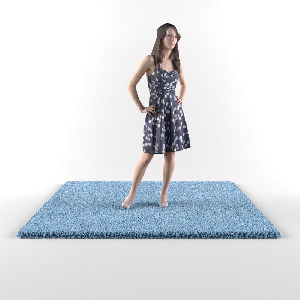 Carpets woman in dress on carpet 3D model_3