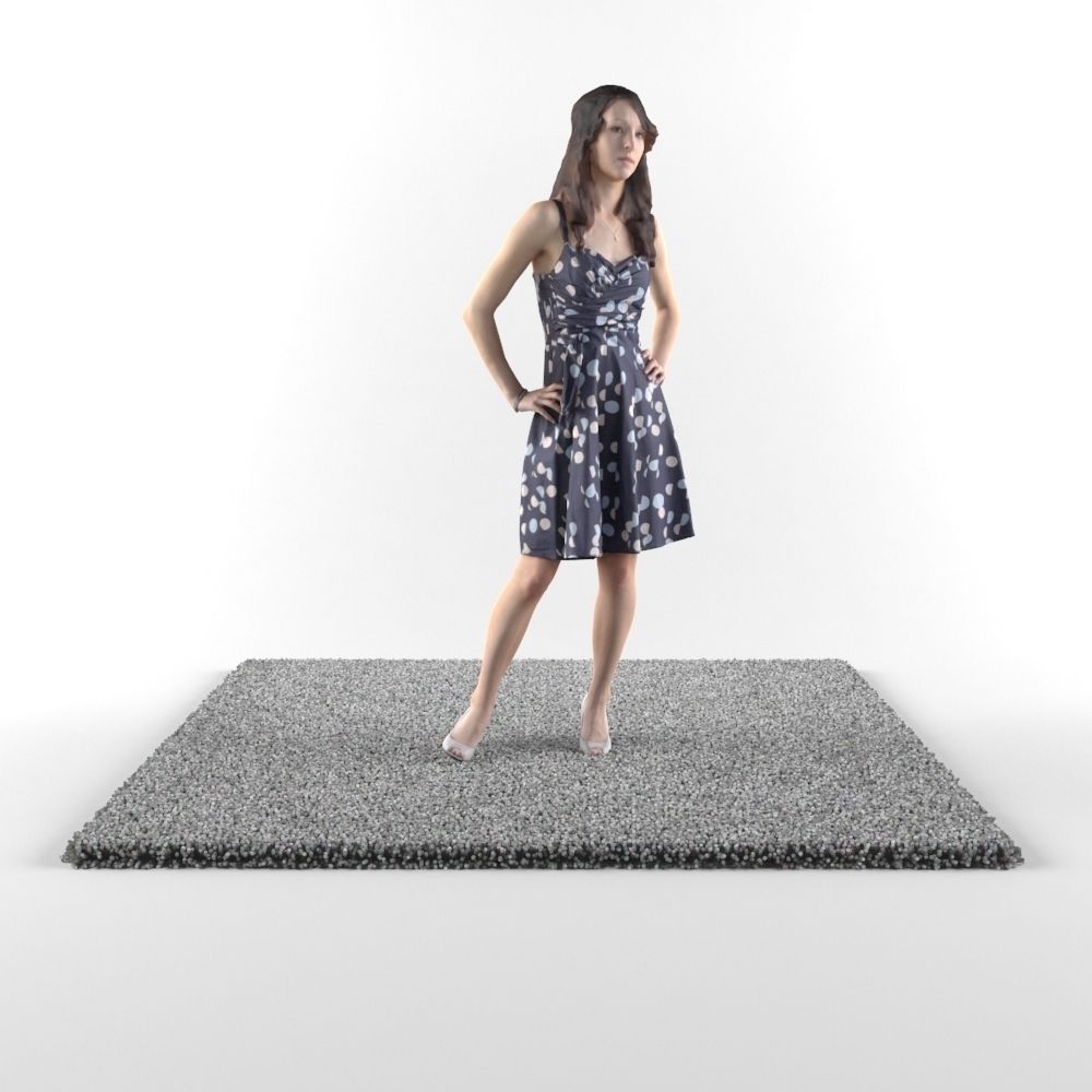 Carpets woman in dress on carpet 3D model_4