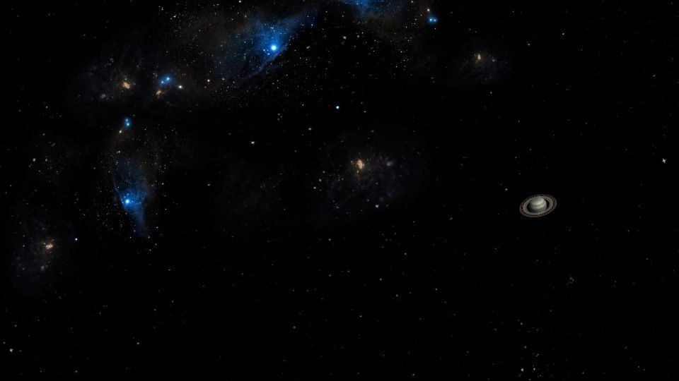 3DMAX model-Saturn in the Milky Way 3D model_2