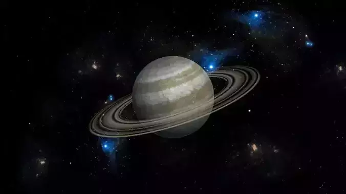 3DMAX model-Saturn in the Milky Way