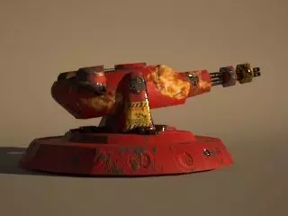 flame fire weapon Low-poly 3D model_0