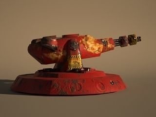 flame fire weapon Low-poly 3D model