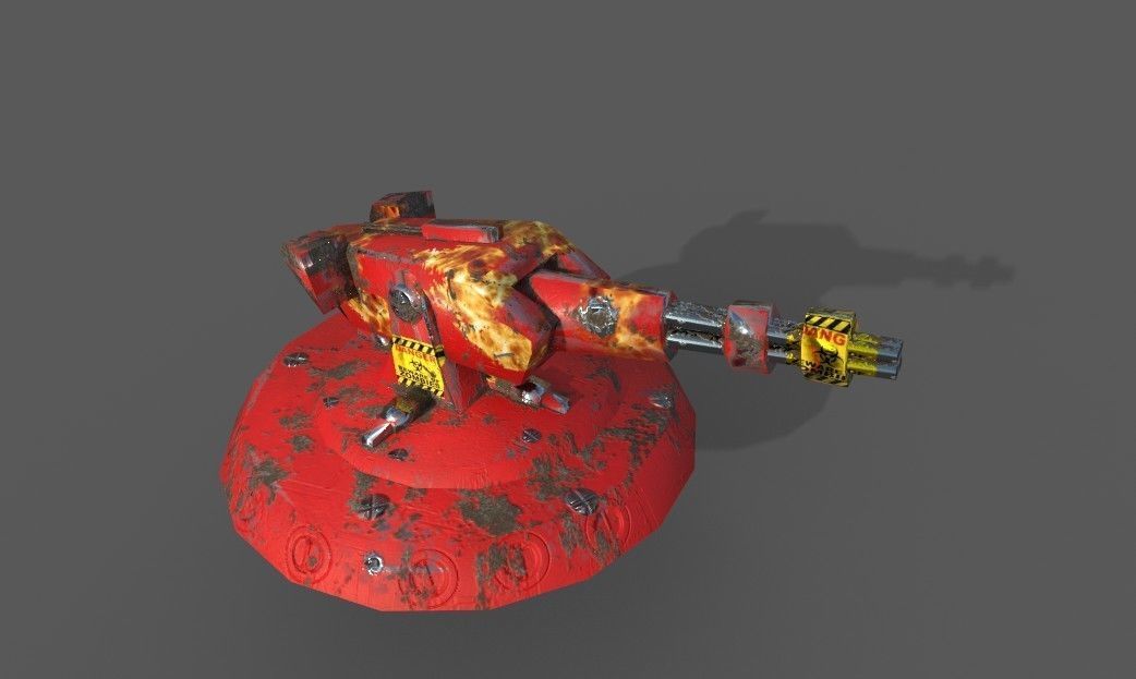 flame fire weapon Low-poly 3D model_2