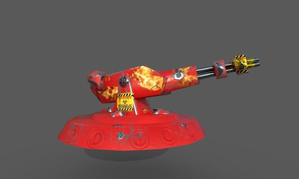 flame fire weapon Low-poly 3D model_3