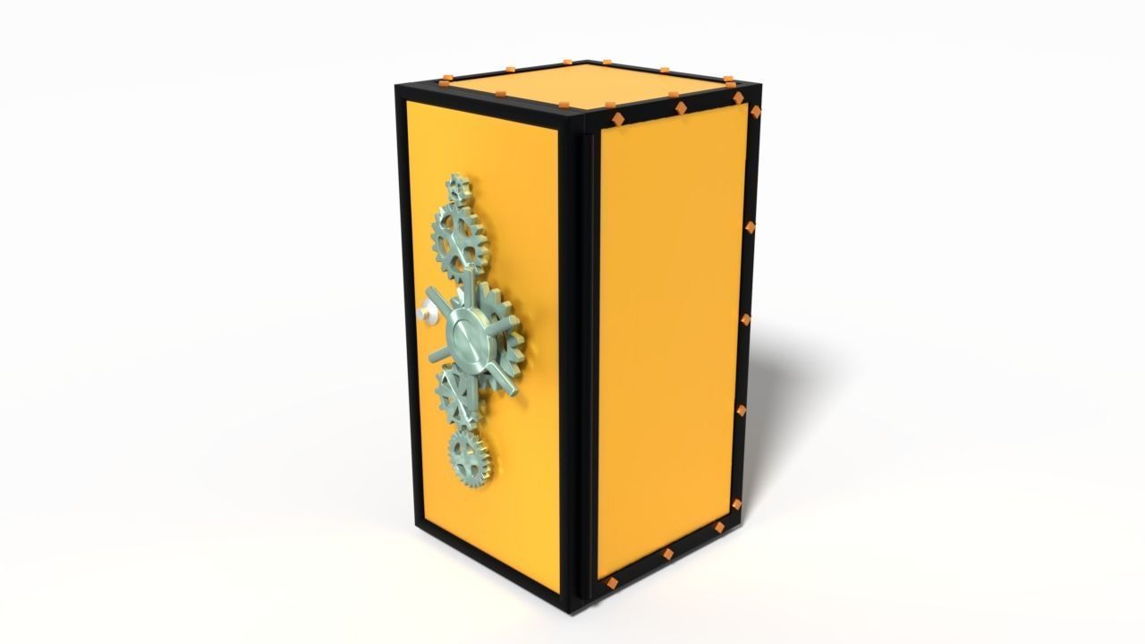 Safe 3D box with gears 3D model_1