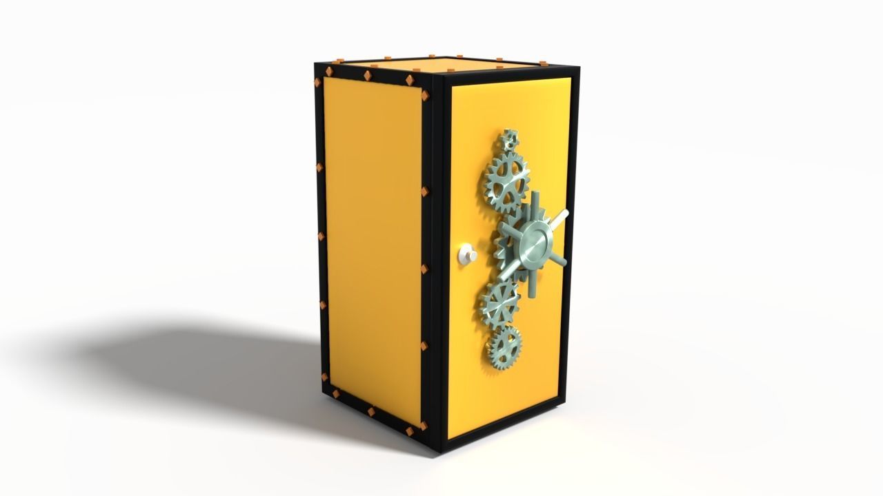 Safe 3D box with gears 3D model_2