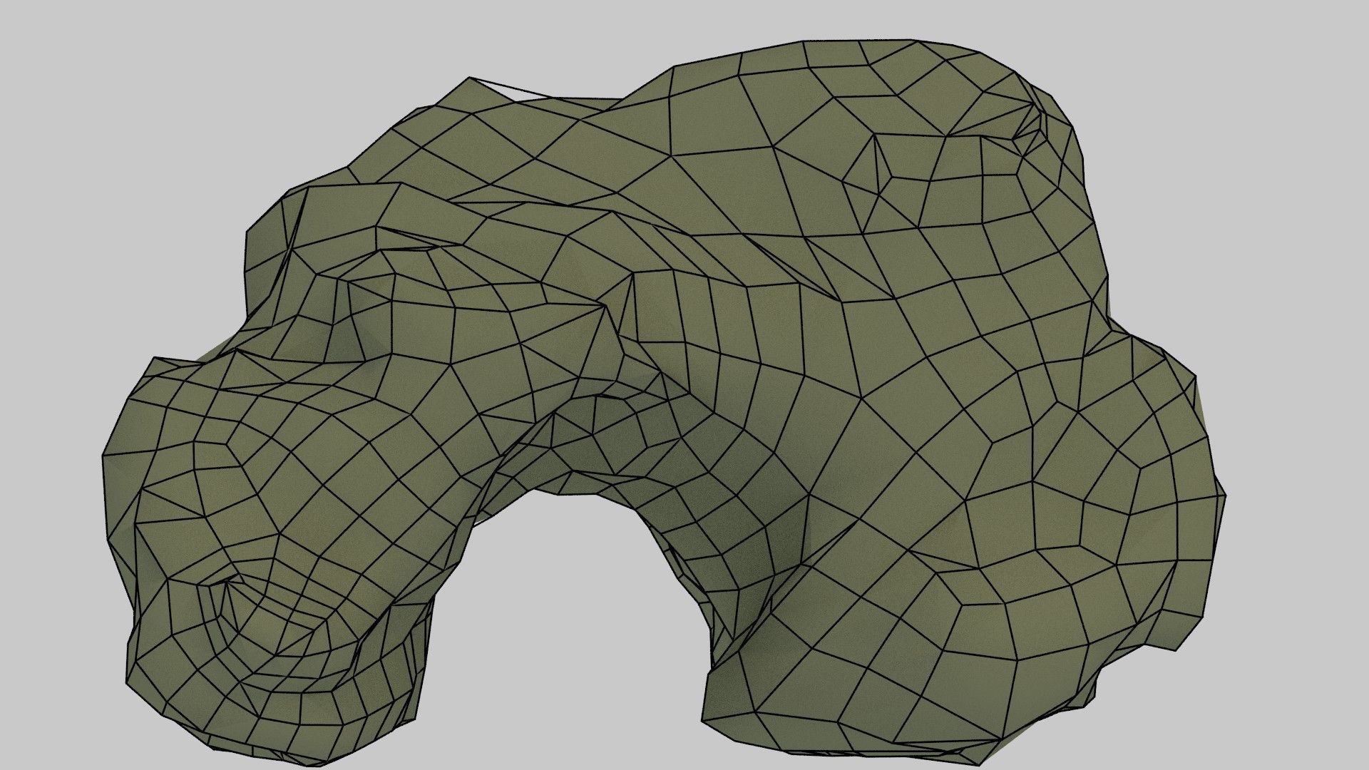 Low poly stone arch Low-poly 3D model_6