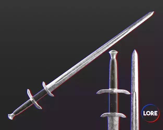 Medieval Elegant Weapon Long Sword Low-poly 3D model