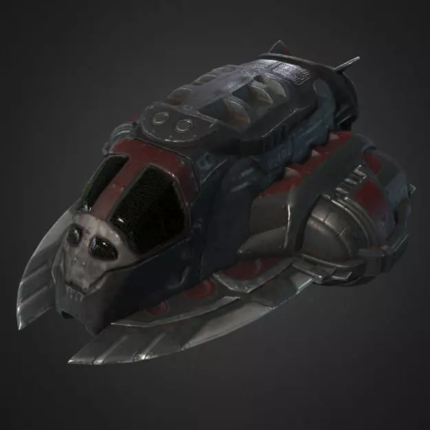 Lowpoly Pirate SpaceShip Low-poly 3D model_0