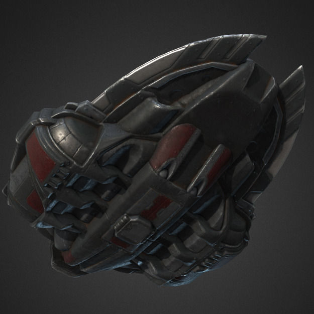 Lowpoly Pirate SpaceShip Low-poly 3D model_2