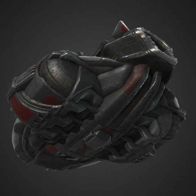 Lowpoly Pirate SpaceShip Low-poly 3D model_3