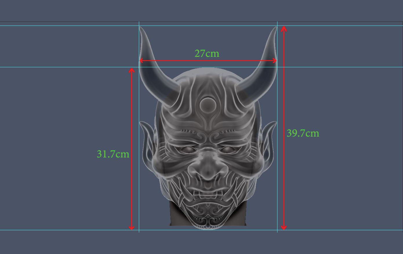 Devil Mask-Hannya Mask-Samurai Mask-Satan mask  for cosplay 3D print model_18