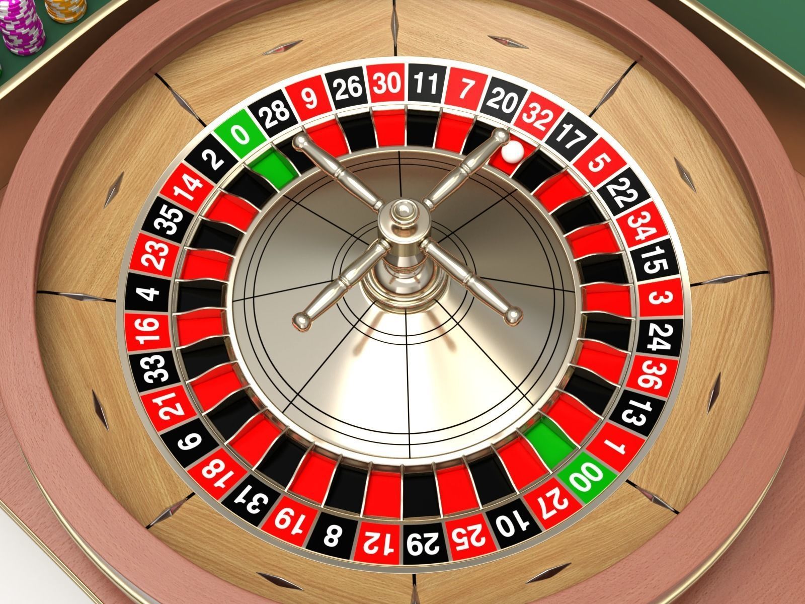 American and European Roulette Table 3D model_17
