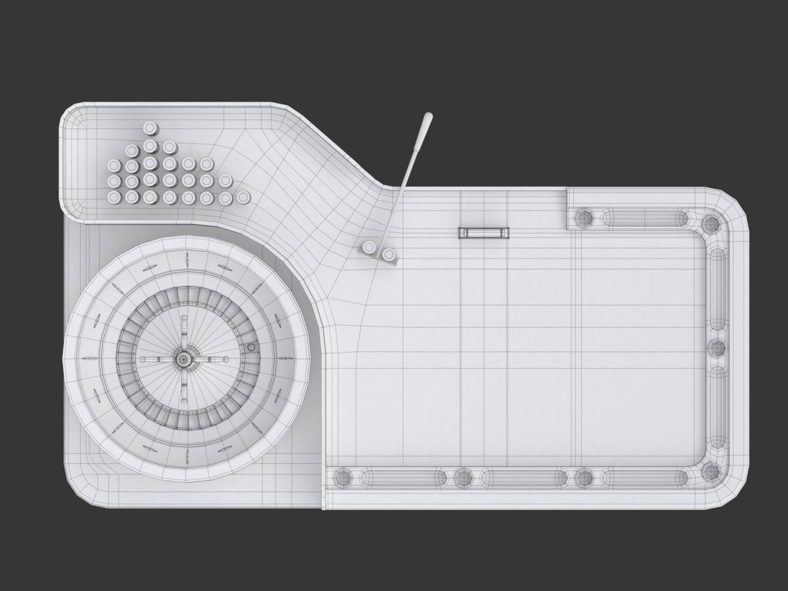 American and European Roulette Table 3D model_41