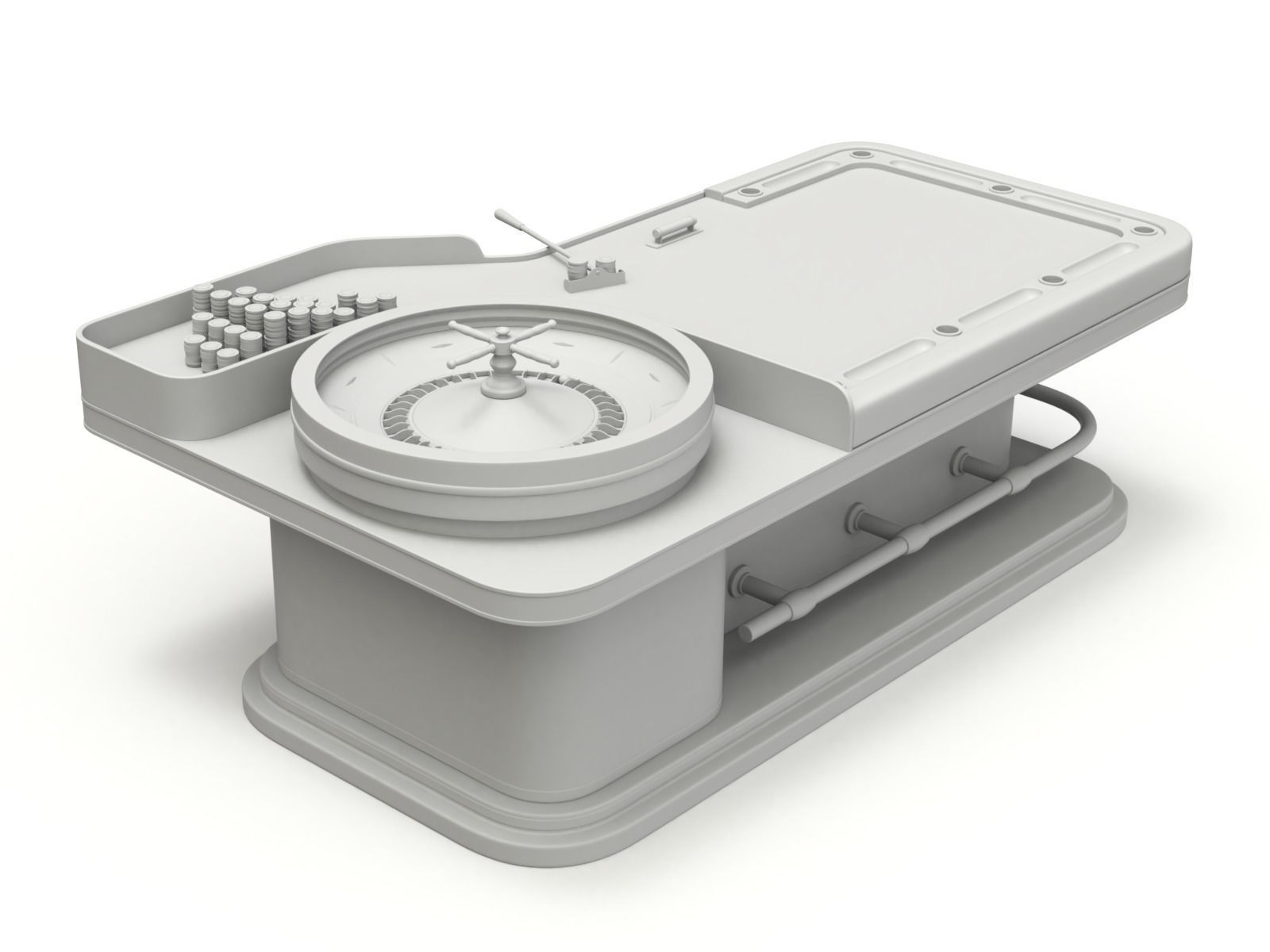 American and European Roulette Table 3D model_22