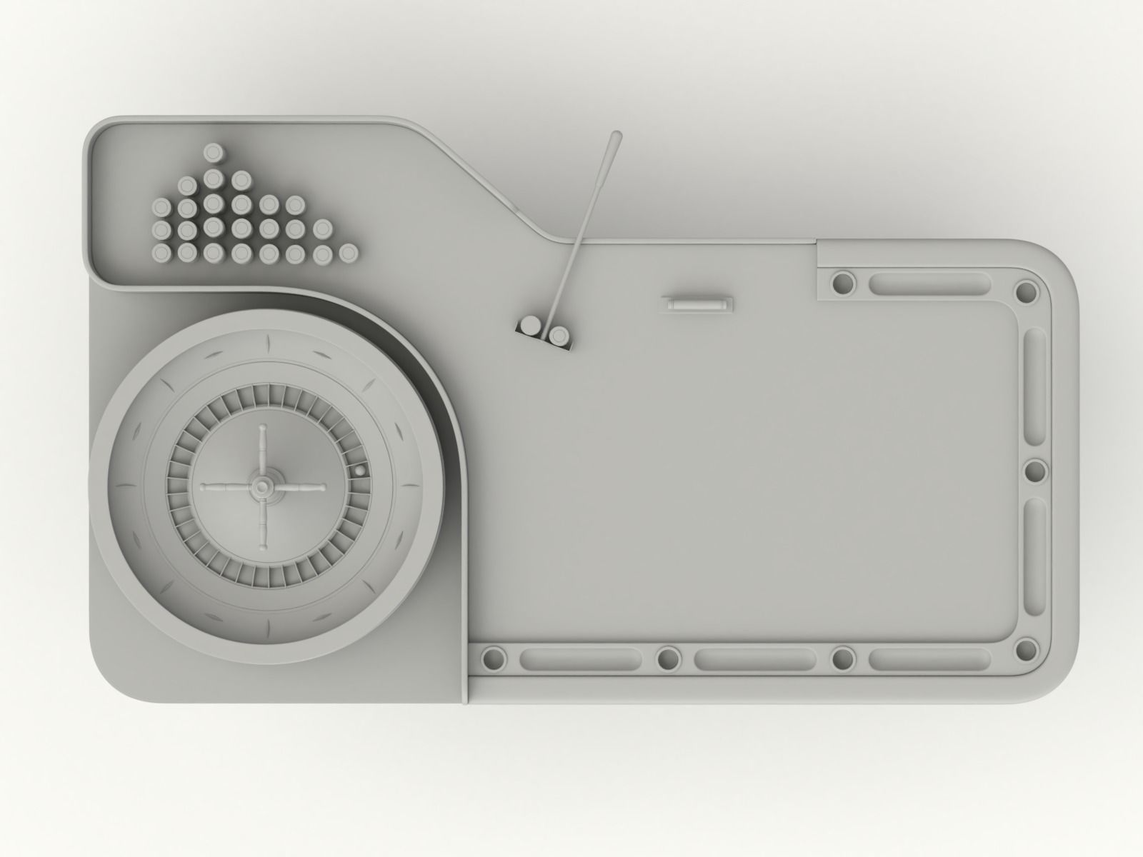 American and European Roulette Table 3D model_29