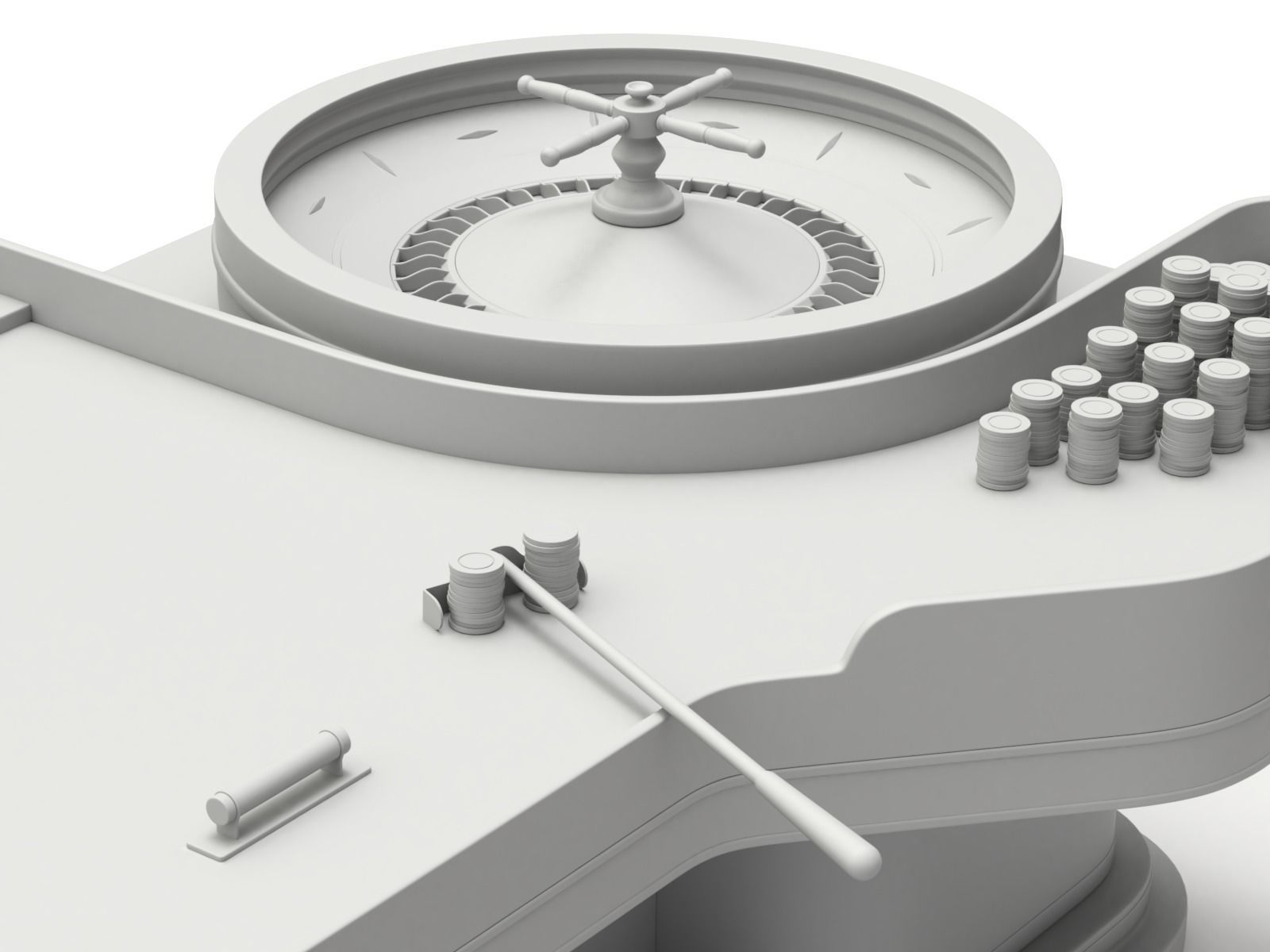 American and European Roulette Table 3D model_28