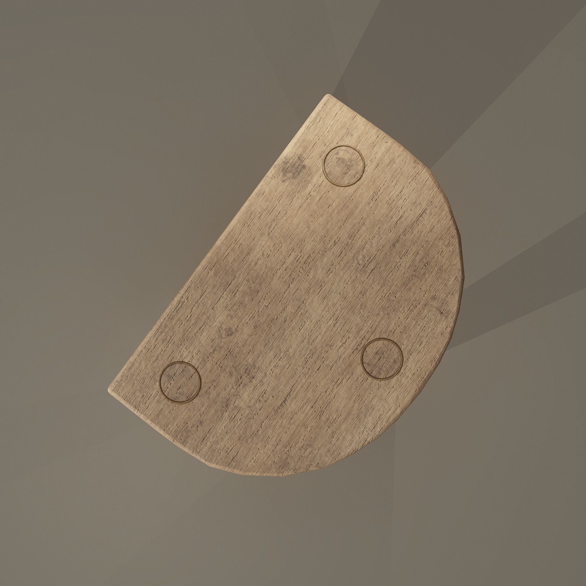 3 Legged Wooden Stool Free low-poly 3D model_22