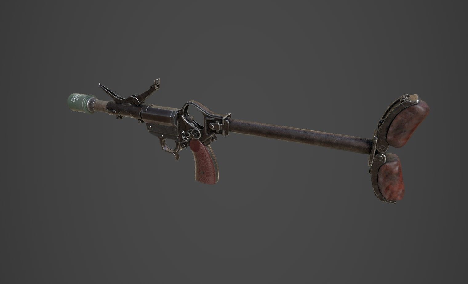 WWII German Grenade Launcher Full Pack Low-poly 3D model_1