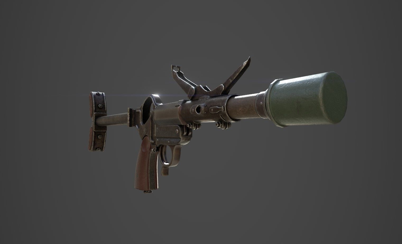 WWII German Grenade Launcher Full Pack Low-poly 3D model_7