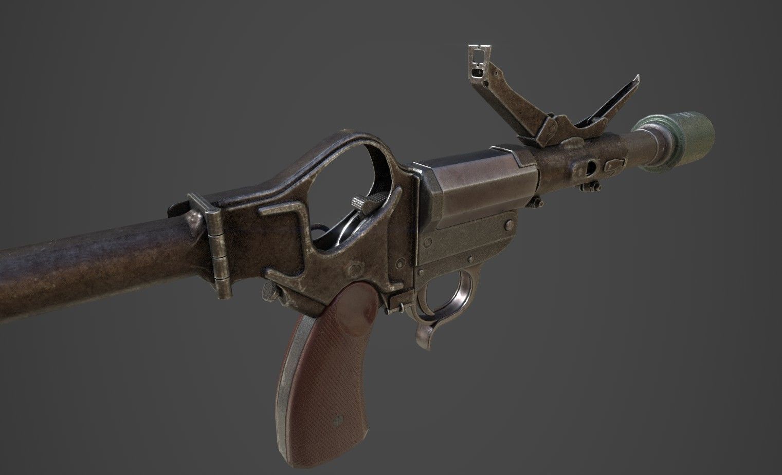 WWII German Grenade Launcher Full Pack Low-poly 3D model_6