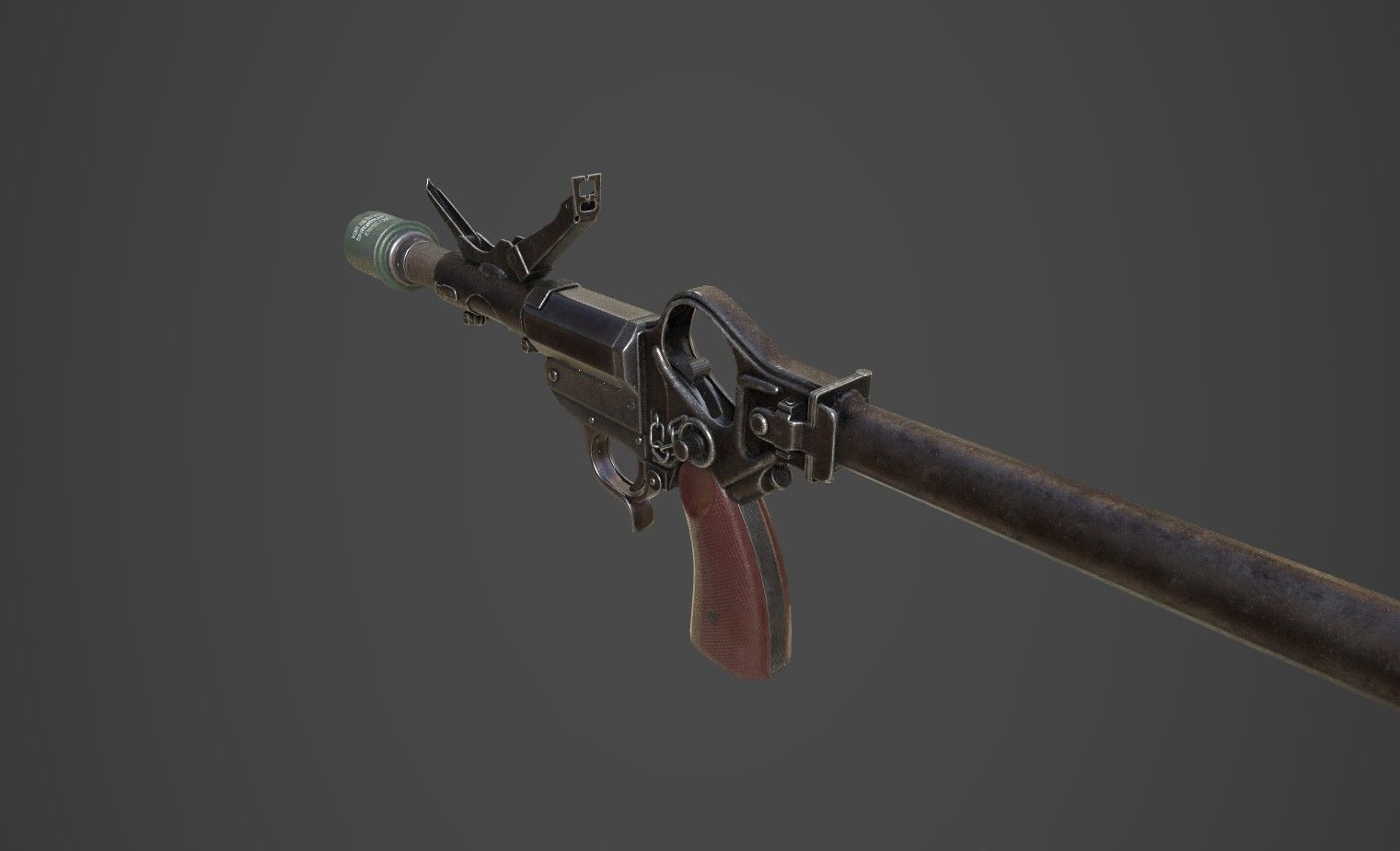 WWII German Grenade Launcher Full Pack Low-poly 3D model_4